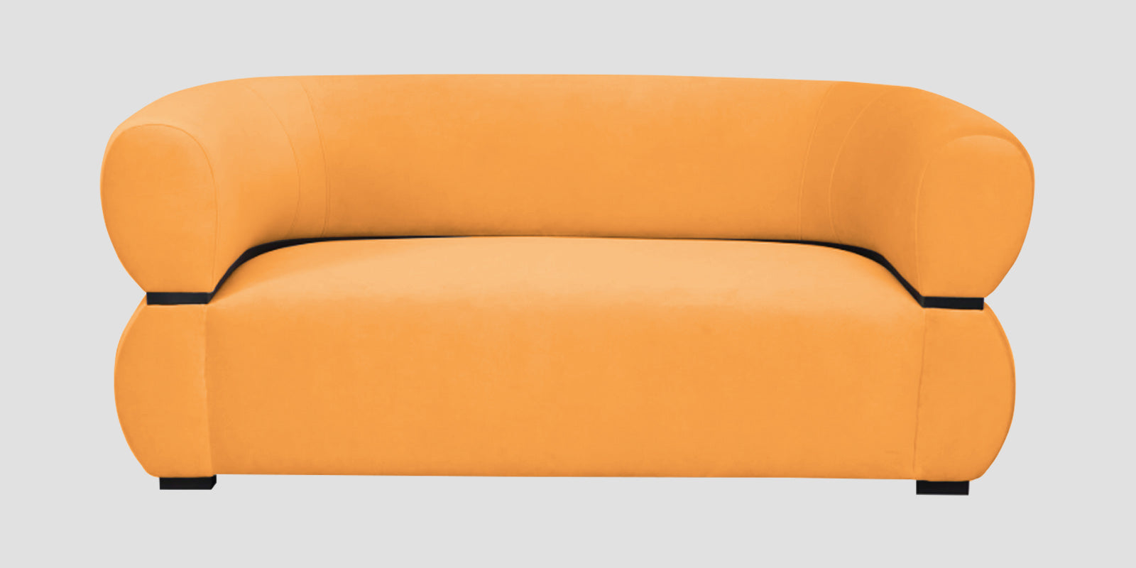 Kula Velvet 2 Seater Sofa In Tangerine Orange Colour