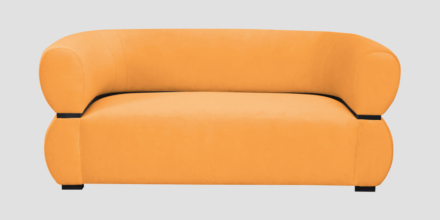 Kula Velvet 2 Seater Sofa In Tangerine Orange Colour - Febonic Living