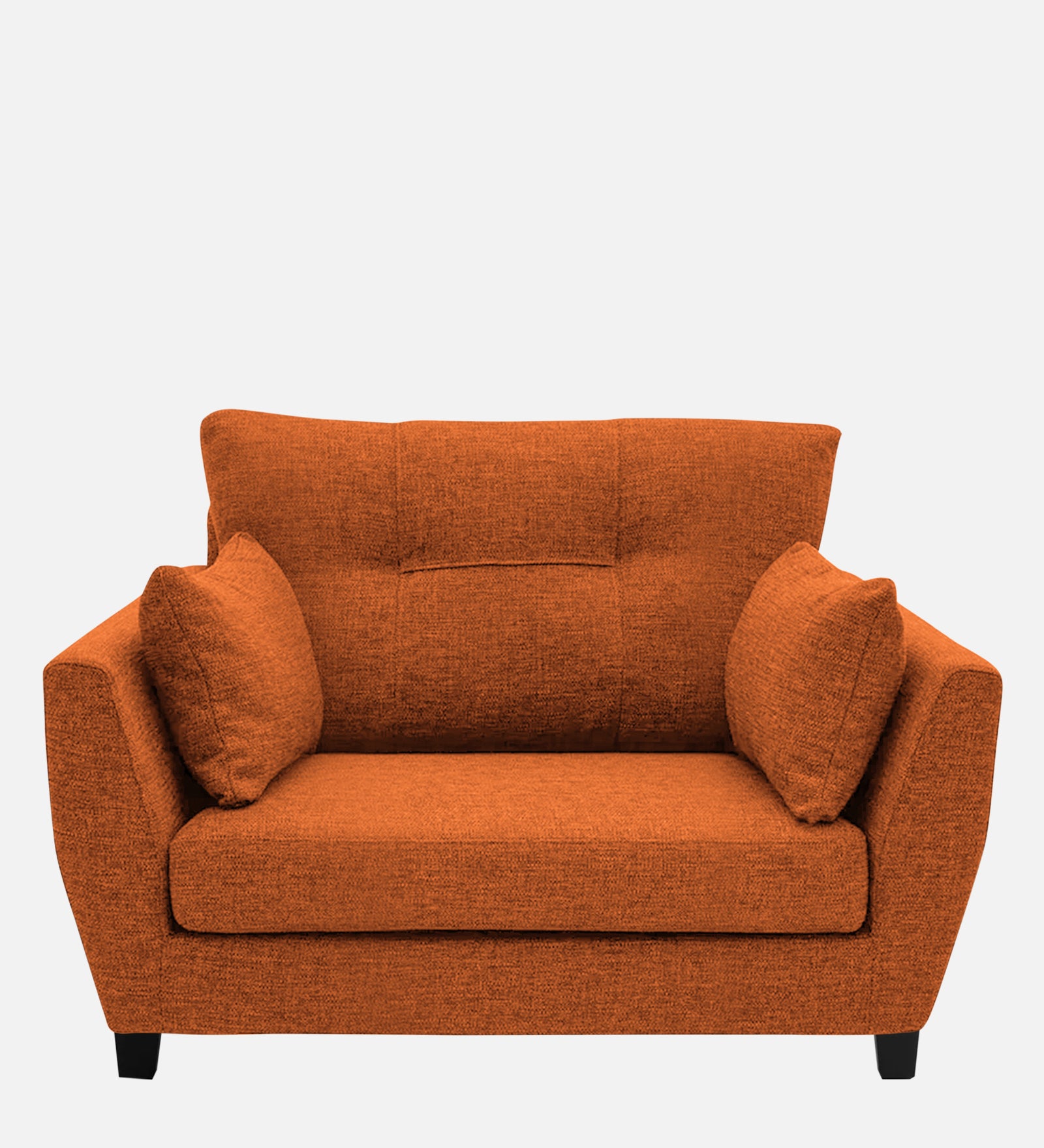 Mario Fabric 1 Seater Sofa in Vivid Orange Colour