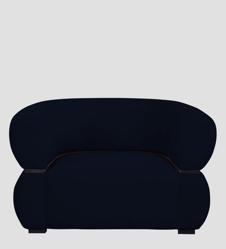 Kula Velvet 1 Seater Sofa In Dark Blue Colour - Febonic Living