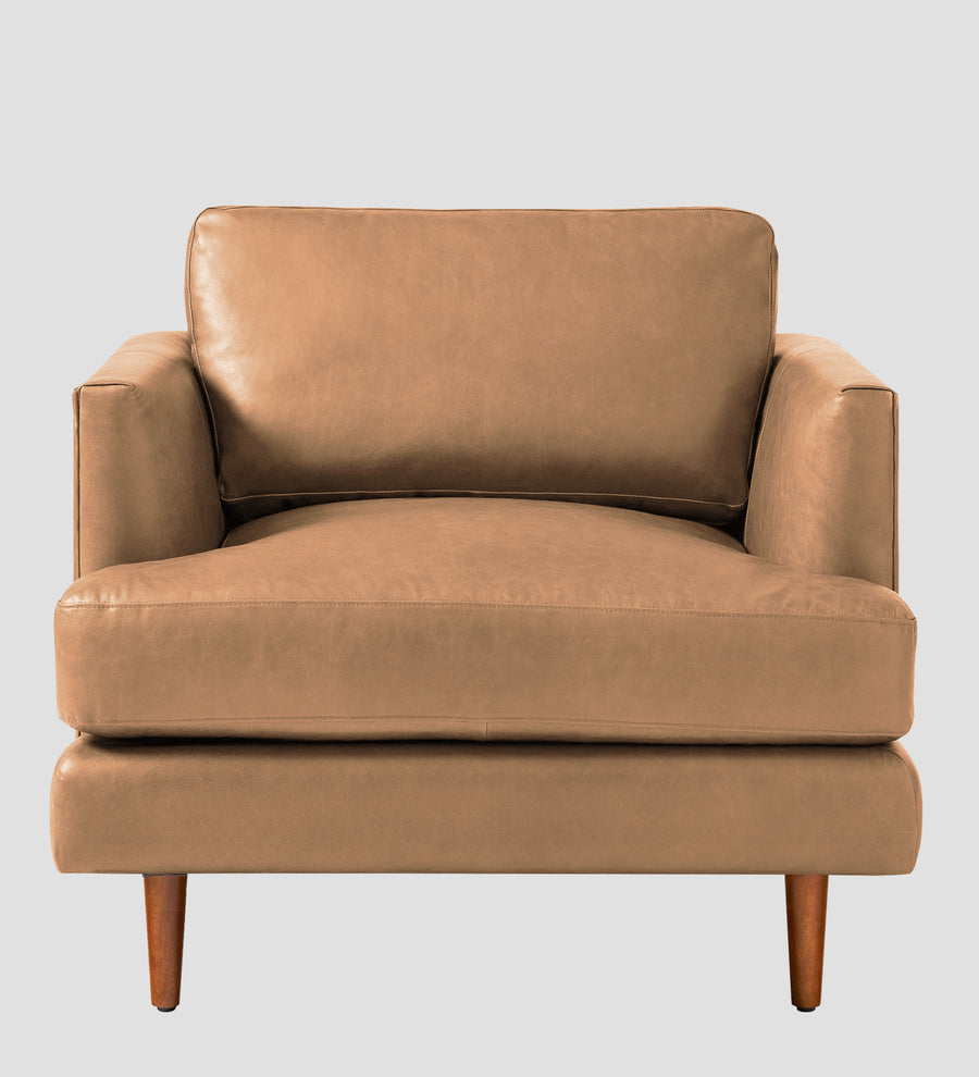 Sterio Leatherette 1 Seater Sofa In Sepia Beige Colour - Febonic Living