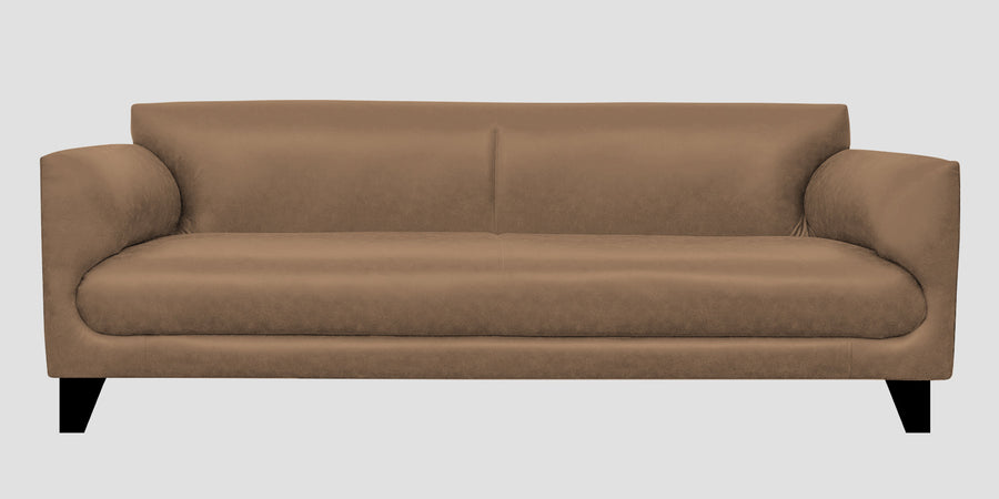 Convi Leatherette 3 Seater Sofa In Husky Brown Colour - Febonic Living