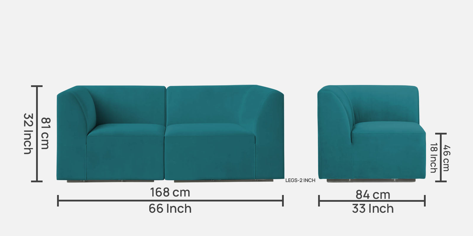 Bufa Velvet 2 Seater Sofa in arabian green Colour With Storage