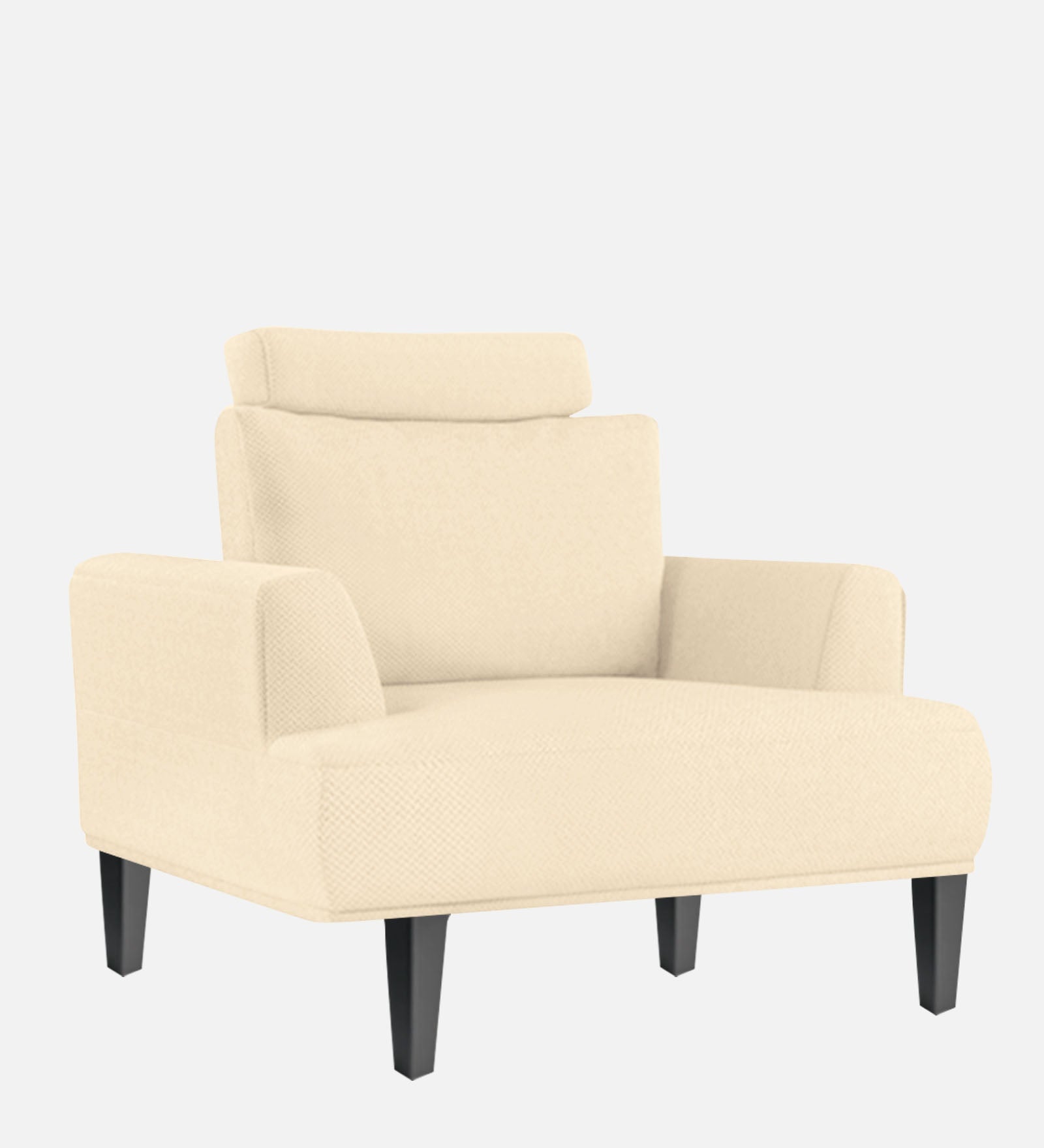 Como Fabric 1 Seater Sofa in Ivory Beige Colour