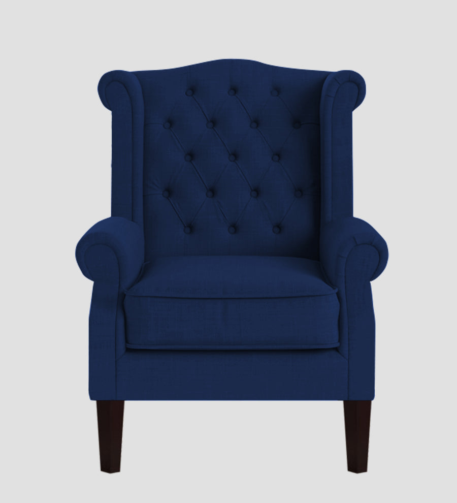 Neyub Fabric Wing Chair In Royal Blue Colour - Febonic Living