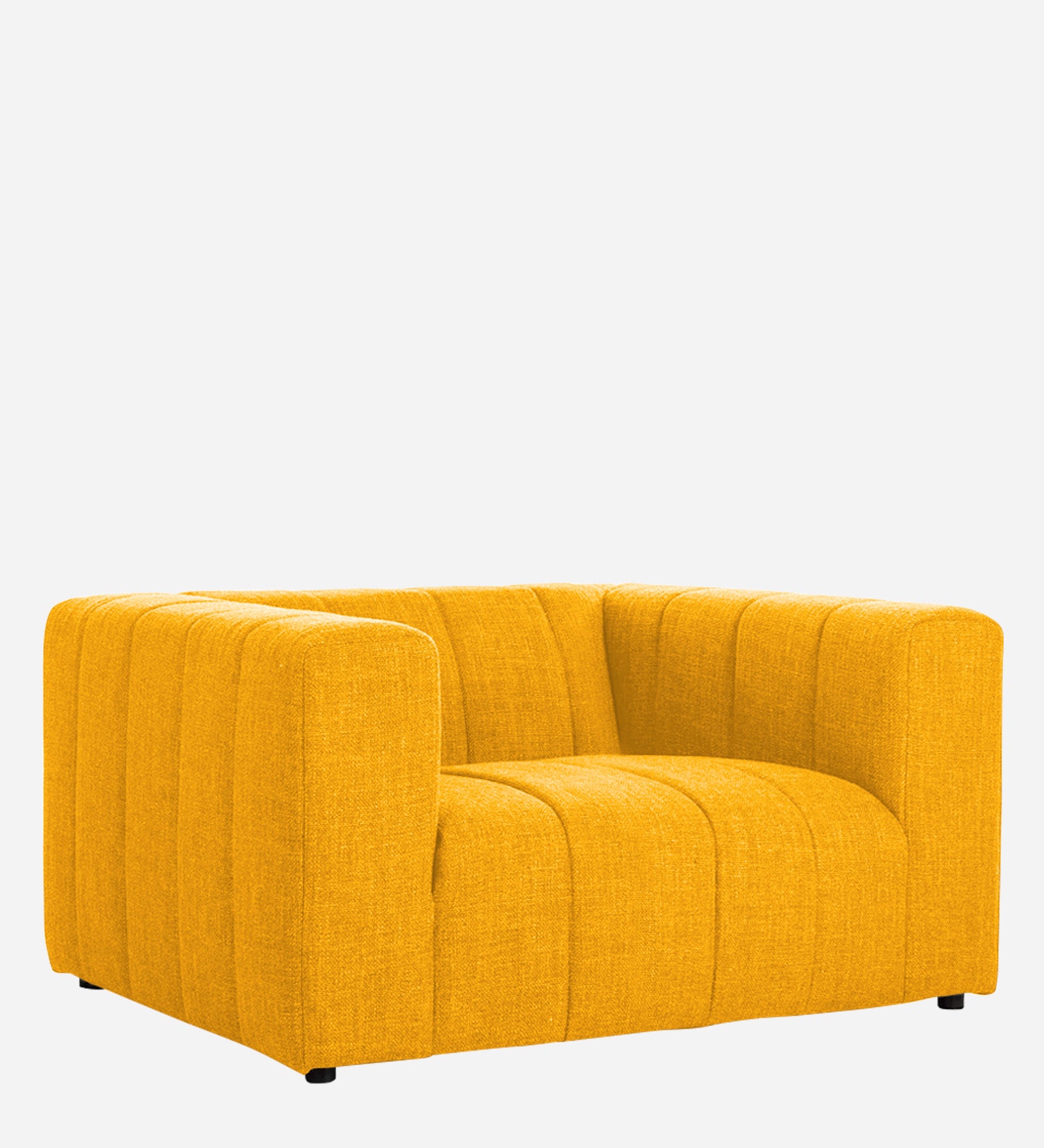 Lara Fabric 1 Seater Sofa in Bold Yellow Colour