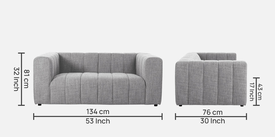 Lara Fabric 2 Seater Sofa In Lit Grey Colour - Febonic Living