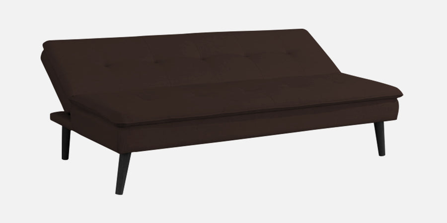 Toner Fabric 3 Seater Convertible Sofa Cum Bed In Coffee Brown Colour - Febonic Living