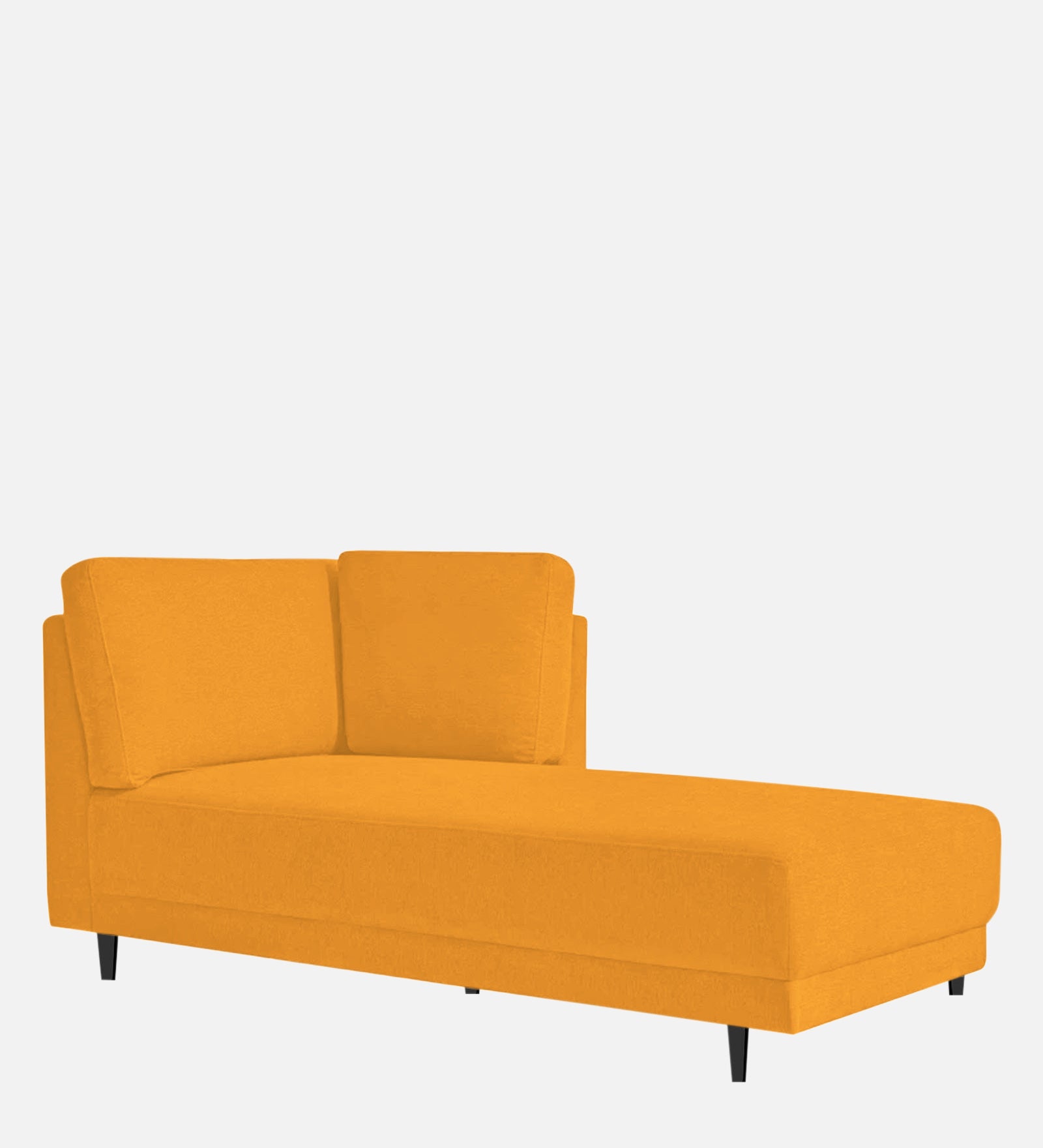 Jonze Velvet RHS Chaise Lounger in Safforn Yellow Colour