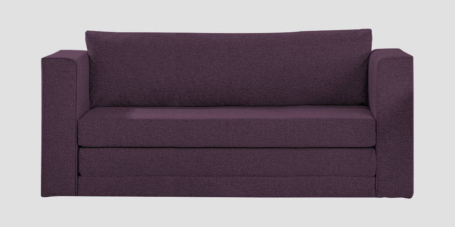 Kenia Fabric 3 Seater Foldable Sofa Cum Bed In Greek Purple Colour - Febonic Living