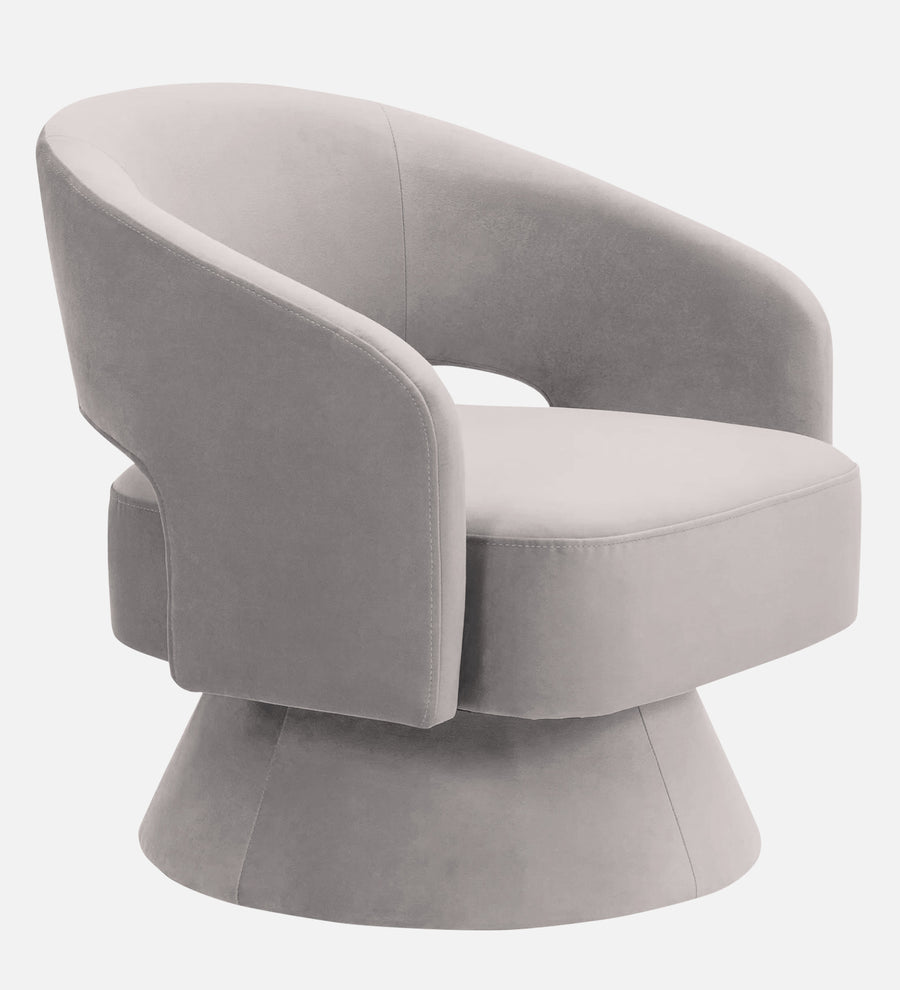 Pendra Velvet Swivel Chair In Pearl Grey Colour - Febonic Living