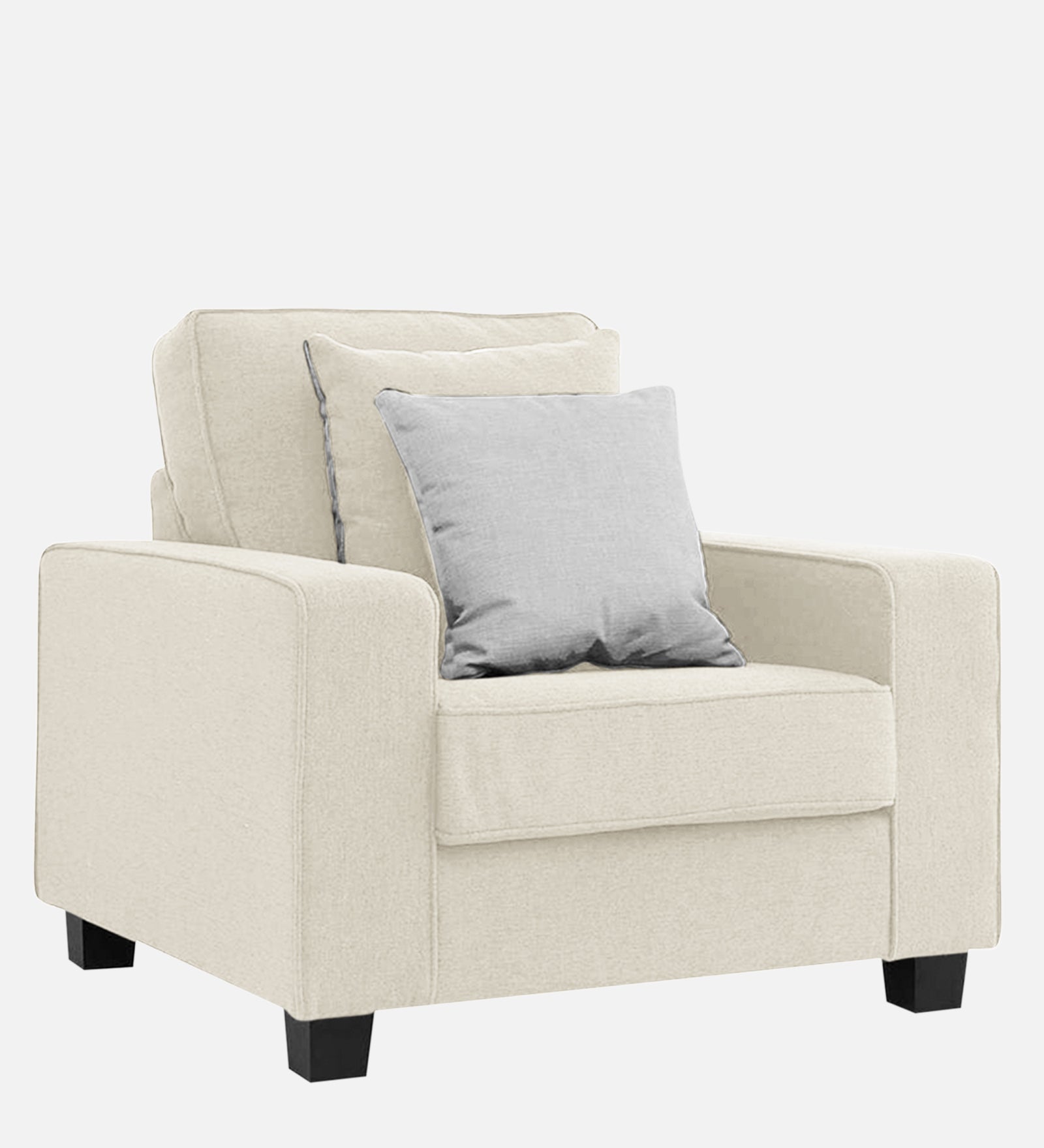 Ladybug Fabric 1 Seater Sofa In Ivory Cream Colour