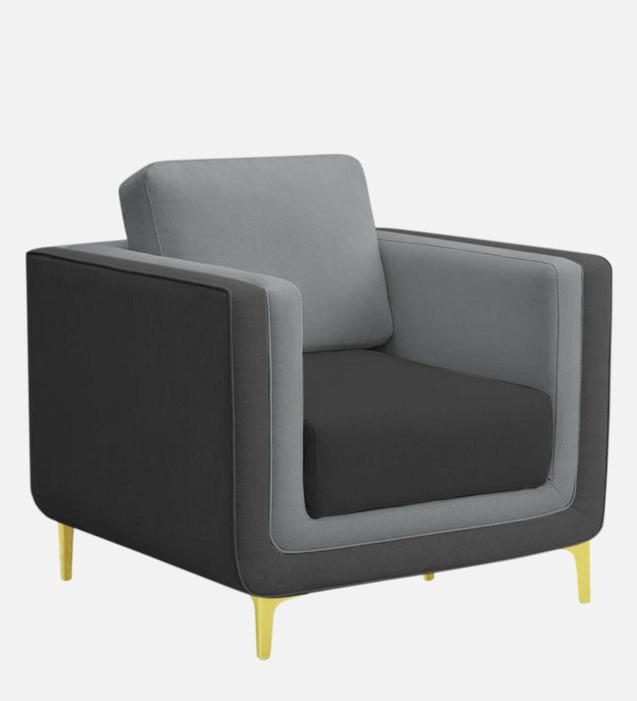 Visky Velvet 1 Seater Sofa In Pearl Grey And Hory Grey Colour - Febonic Living