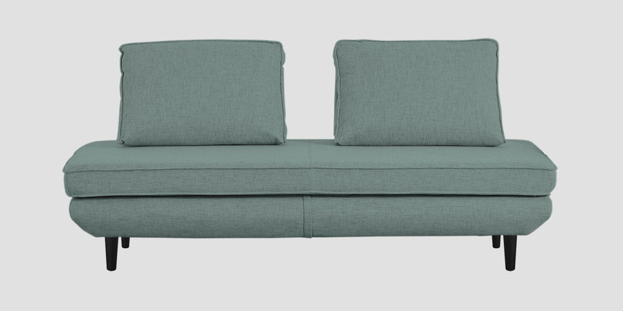 Hiver Fabric Day Bed Sofa In Suka Beige Colour With Back Rest - Febonic Living