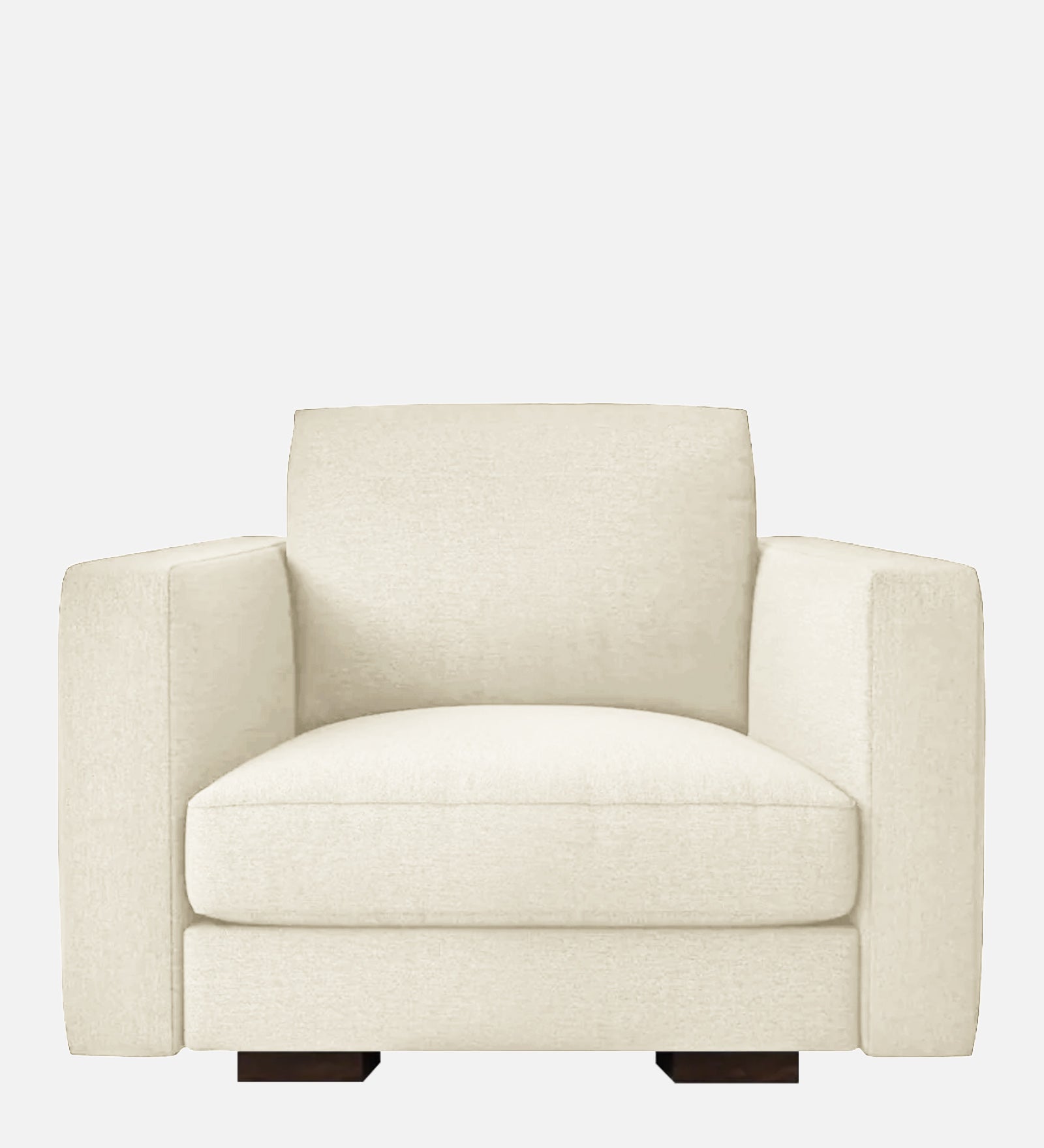 Messy Fabric 1 Seater Sofa in Ivory Cream Colour