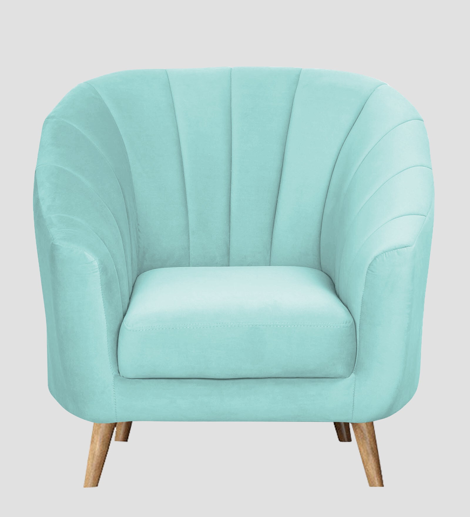 Nancy Velvet 1 Seater Sofa in Barmunda Aqua Colour