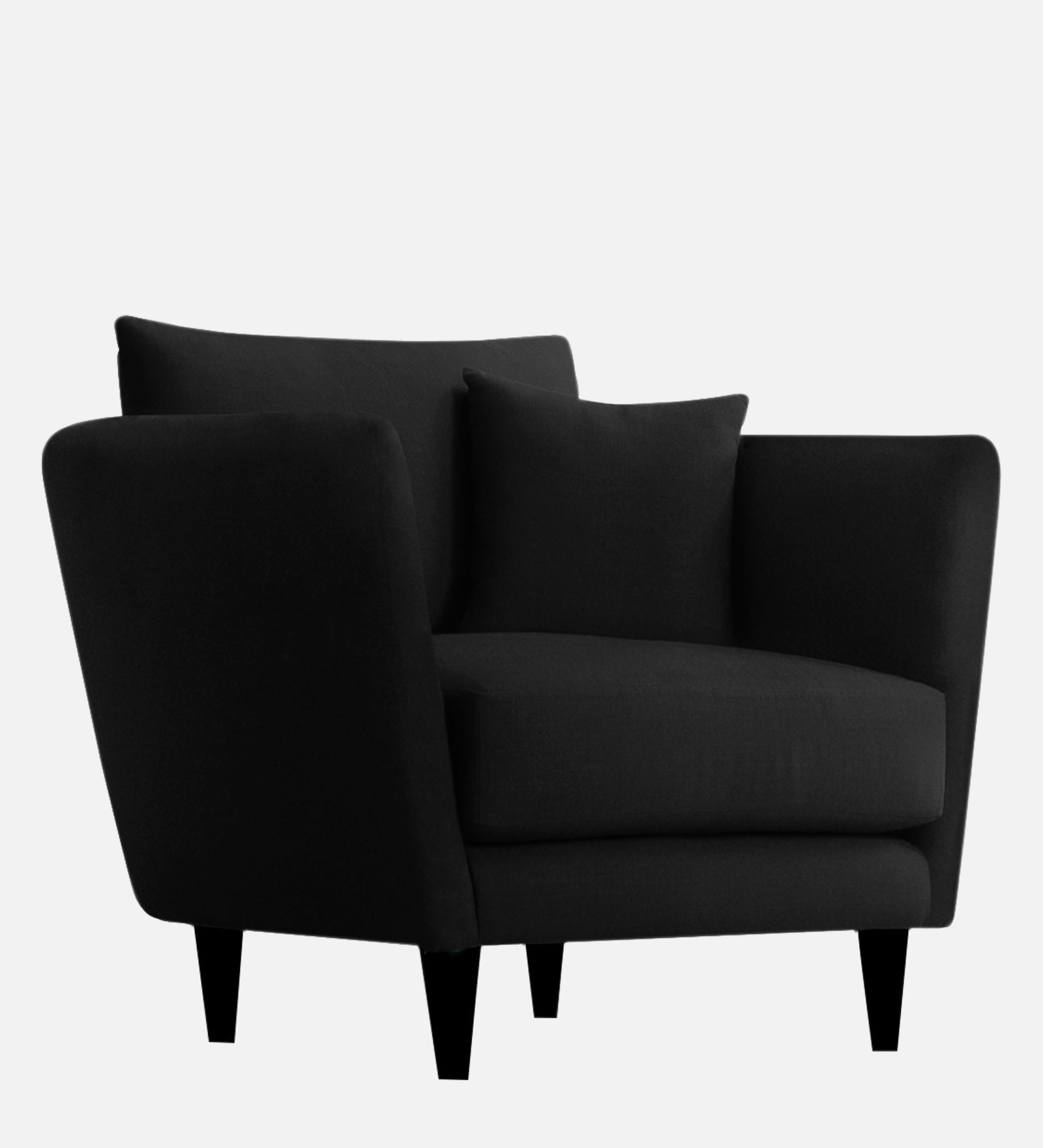 Norway Velvet 1 Seater Sofa In Adam Black Colour