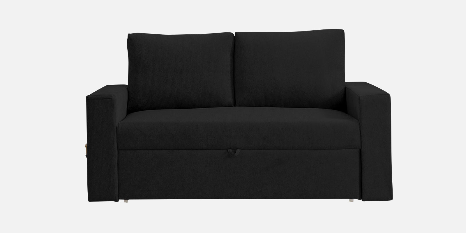 Kara Fabric 2 Seater Pull Out Sofa Cum Bed in Zed Black Colour