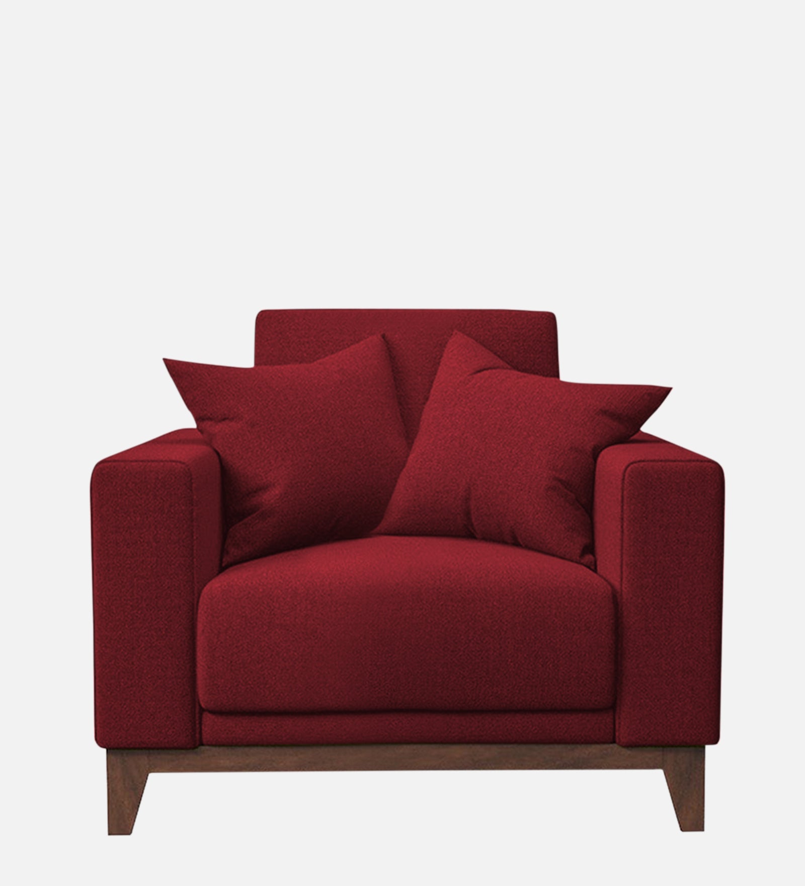 Luca Fabric 1 Seater Sofa in Chilli Red Colour