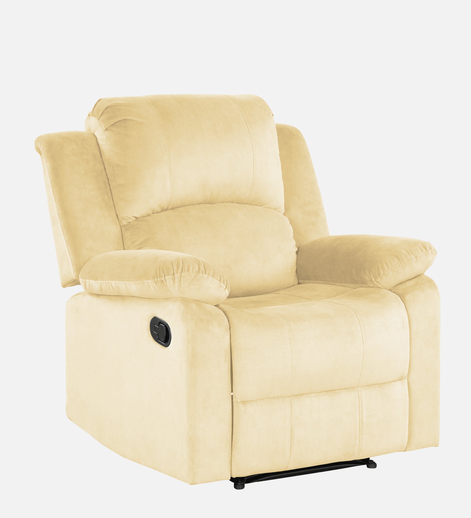 Henry Velvet Manual 1 Seater Recliner In Sandy Beige Colour