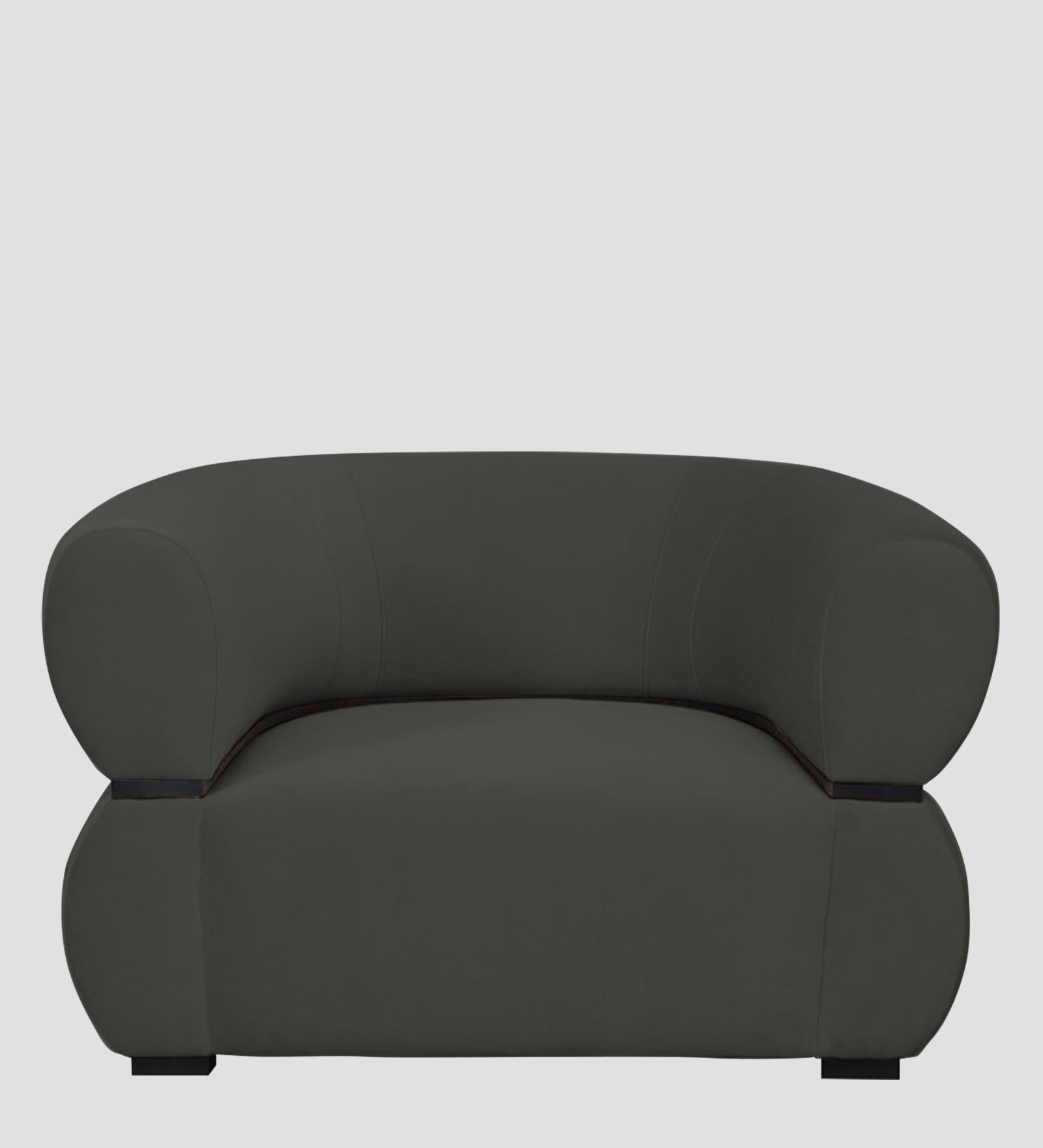 Kula Velvet 1 Seater Sofa In Hory Grey Colour