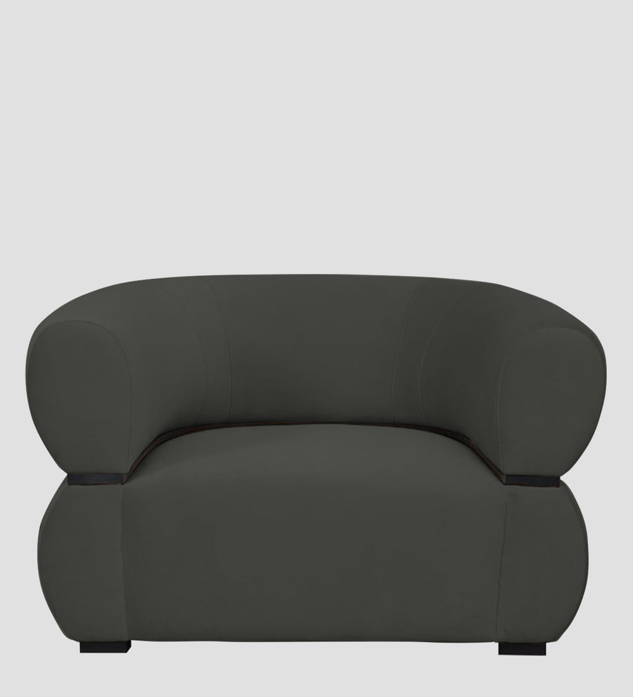Kula Velvet 1 Seater Sofa In Hory Grey Colour - Febonic Living