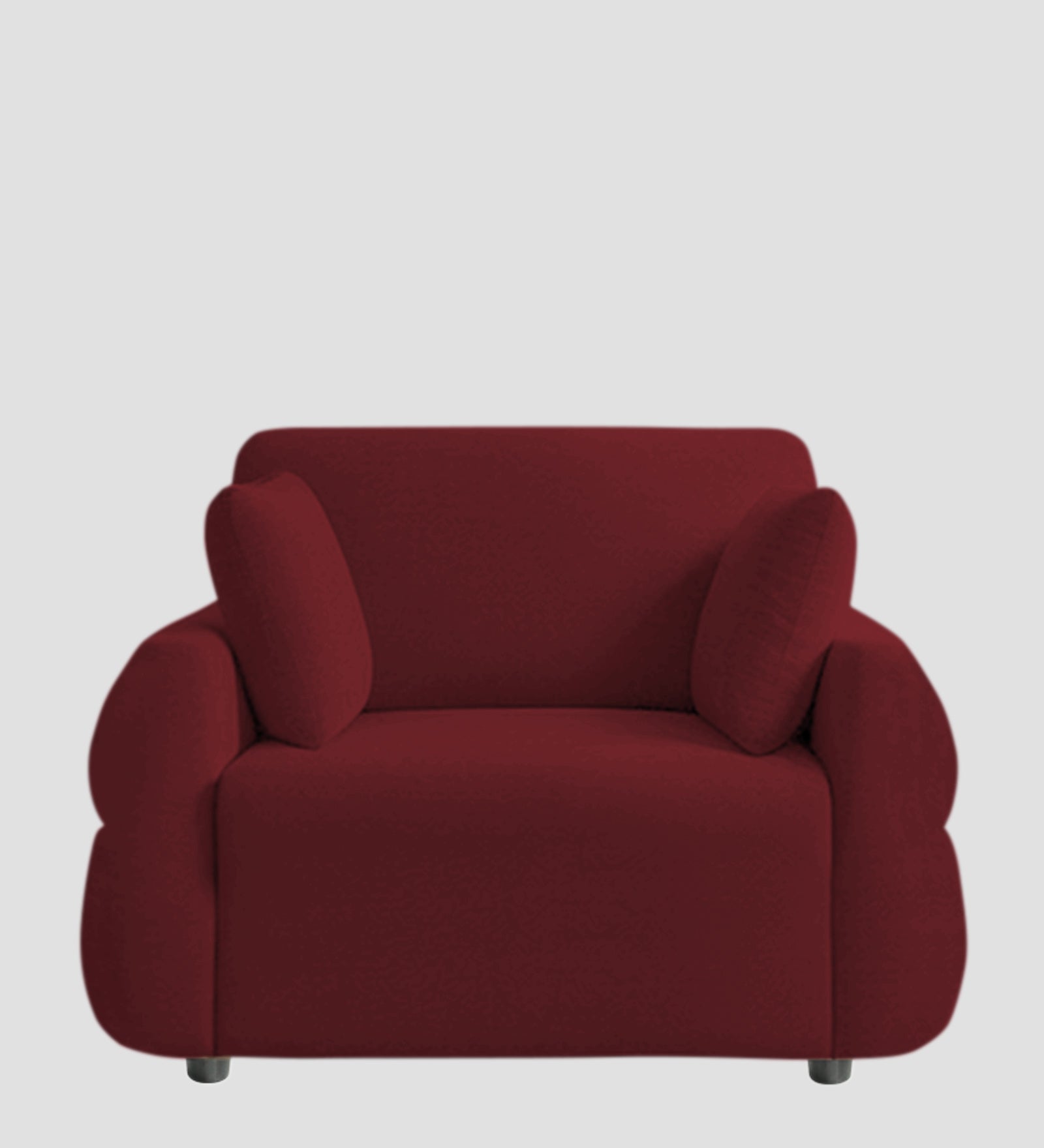 Jack Fabric 1 Seater Sofa In  Blood Maroon Colour - Febonic Living