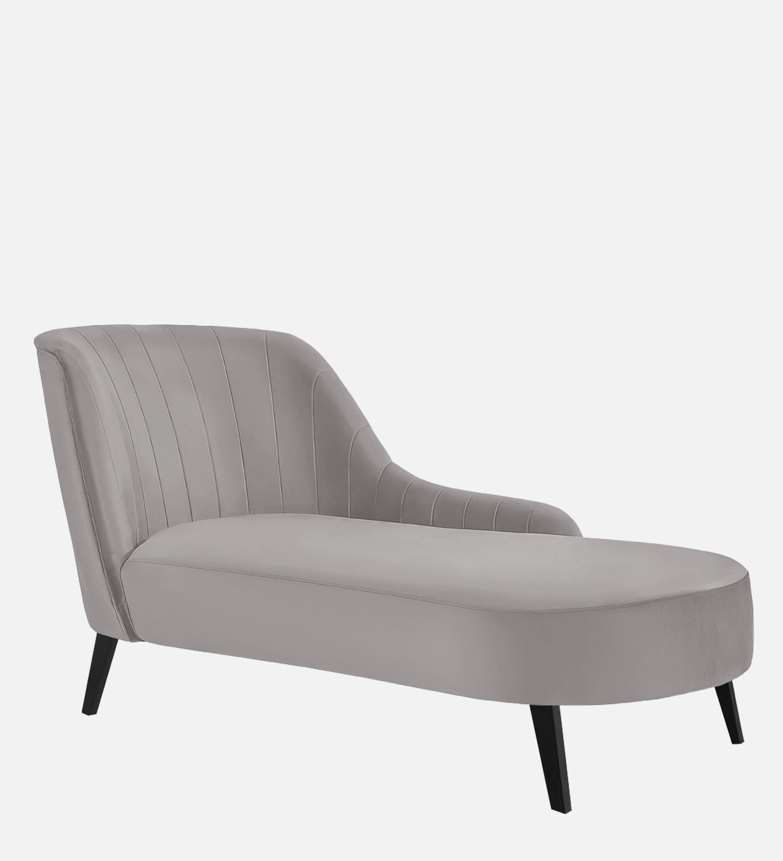 Flora Velvet RHS Chaise Lounger in light grey Colour