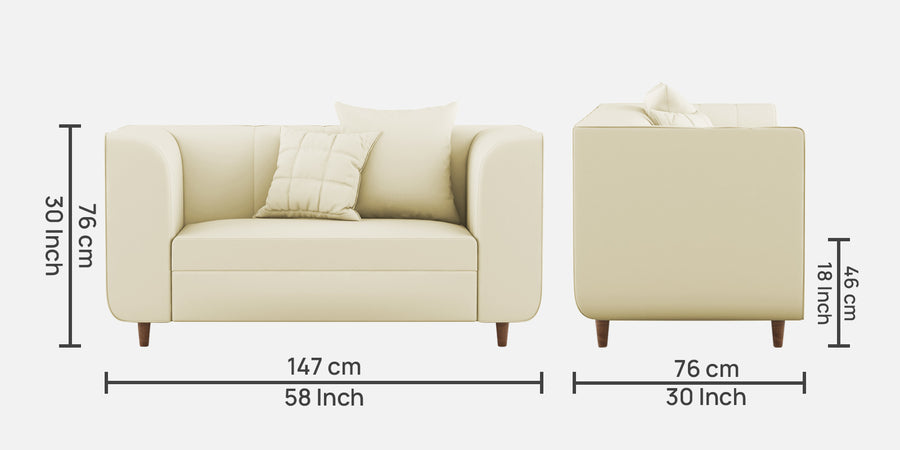 Sumo Velvet 2 Seater Sofa In Warm White Colour - Febonic Living