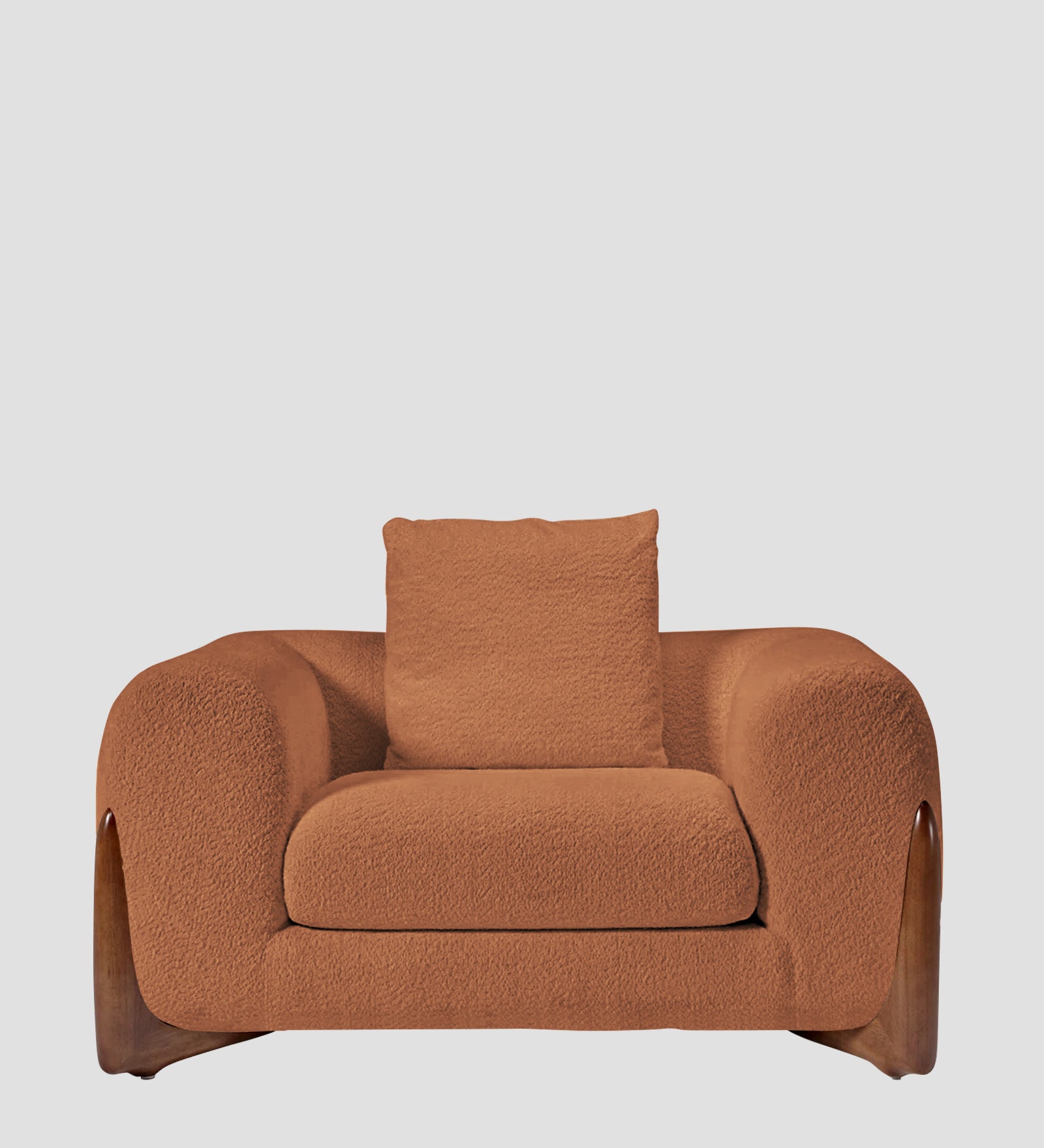 Boko Boucle 1 Seater Sofa In Light Orange  Colour - Febonic Living