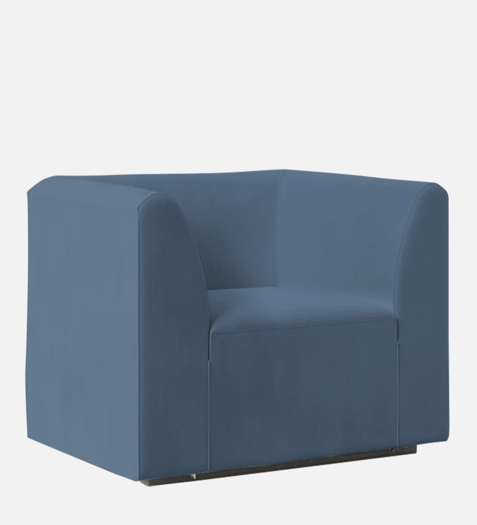 Bufa Velvet 1 Seater Sofa in Oxford Blue Colour