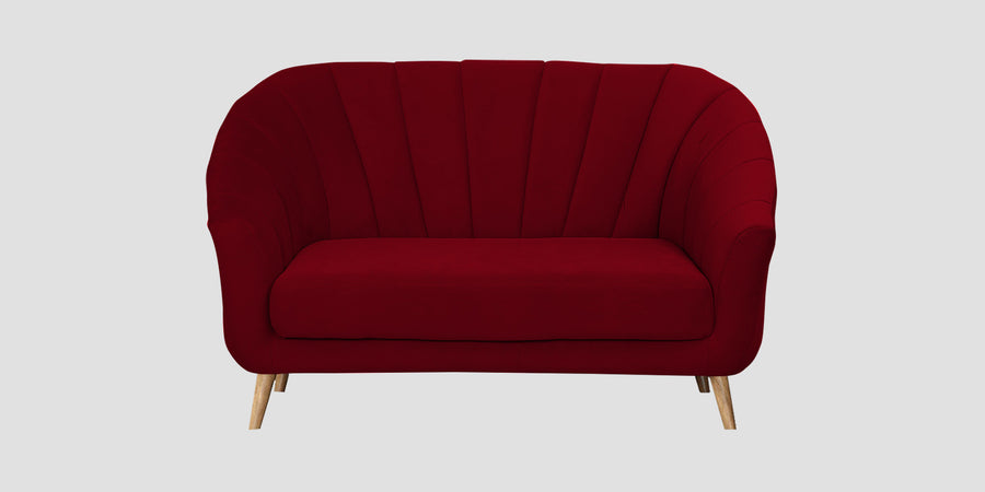 Kaylee Velvet 2 Seater Sofa In Cherry Red Colour - Febonic Living