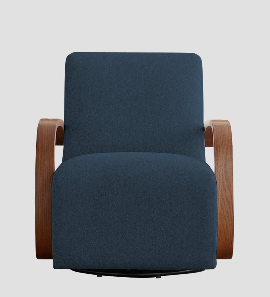 Balma Fabric Swivel Chair In Light Blue Colour - Febonic Living
