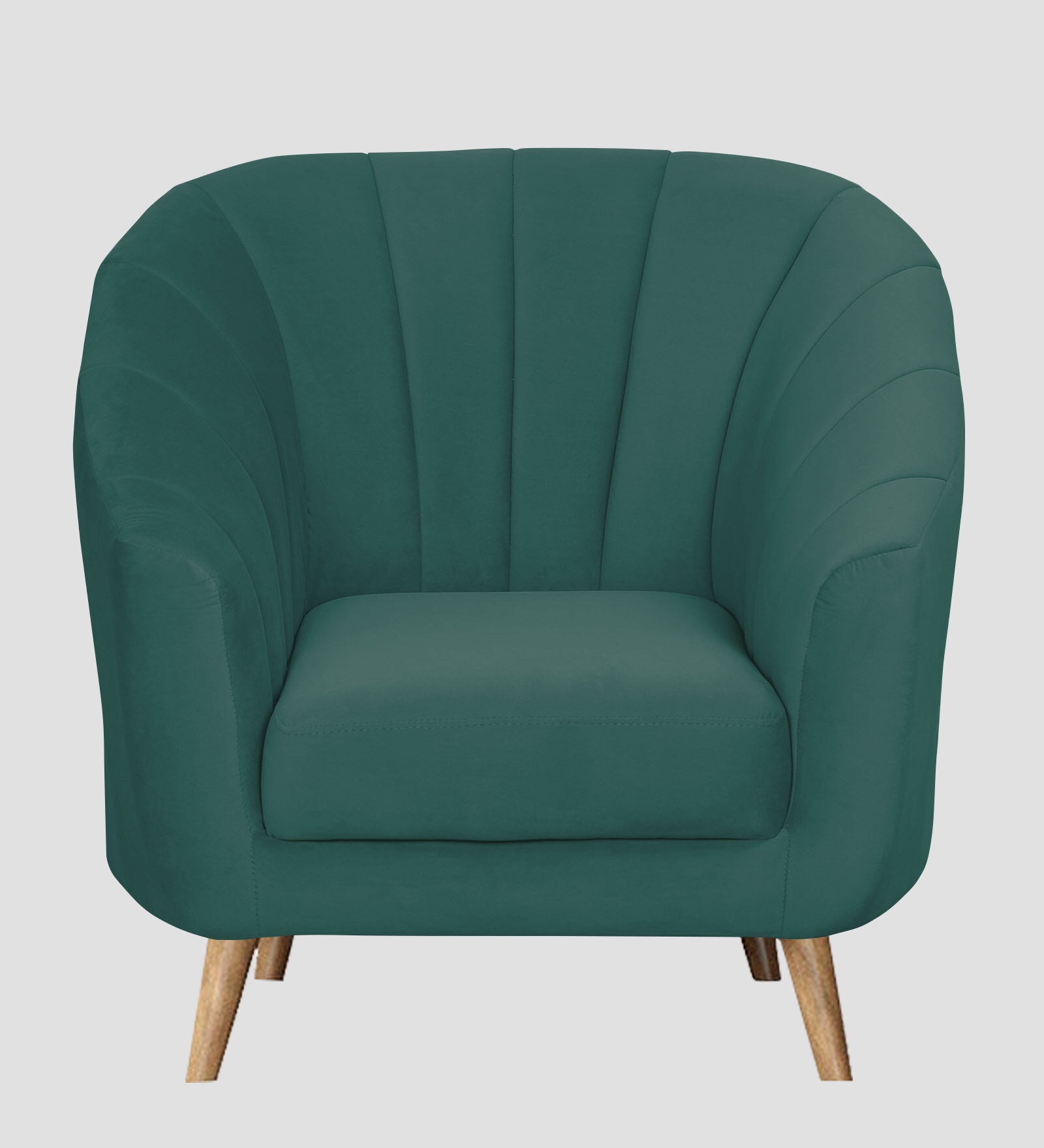 Nancy Velvet 1 Seater Sofa in Pine green Colour