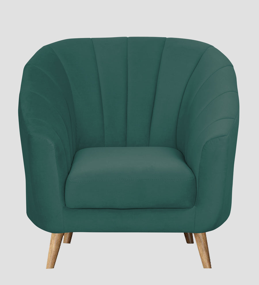 Kaylee Velvet 1 Seater Sofa In Pine Green Colour - Febonic Living