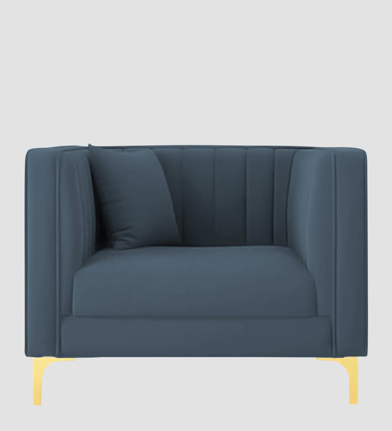 Saban Velvet 1 Seater Sofa in Oxford blue Colour - Febonic Living