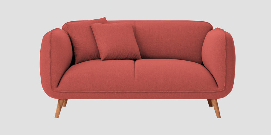 Zia Fabric 2 Seater Sofa In Salmon Pink Colour - Febonic Living