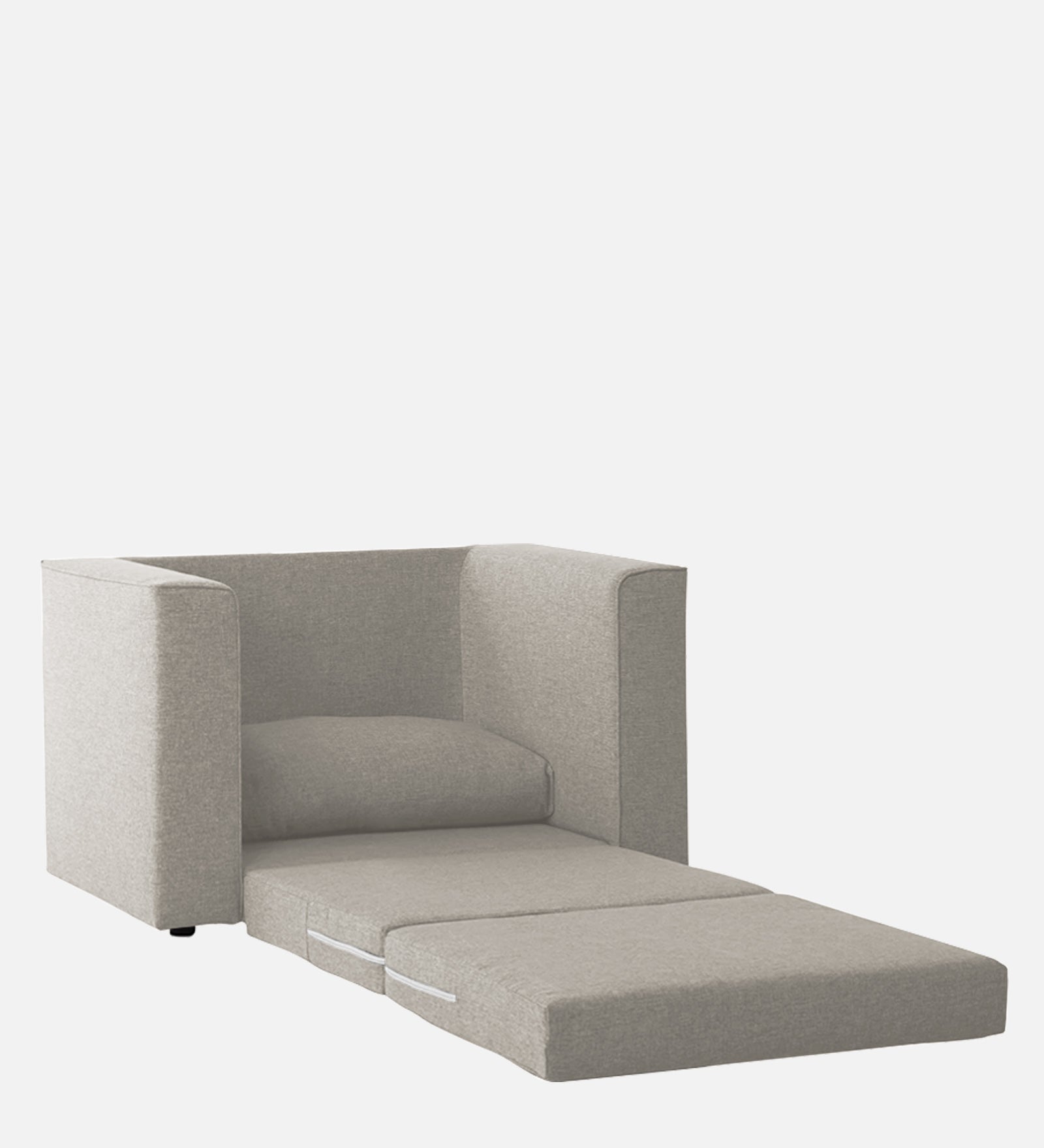 Kenia Fabric 1 Seater Convertible Sofa Cum Bed in Ash Grey Colour