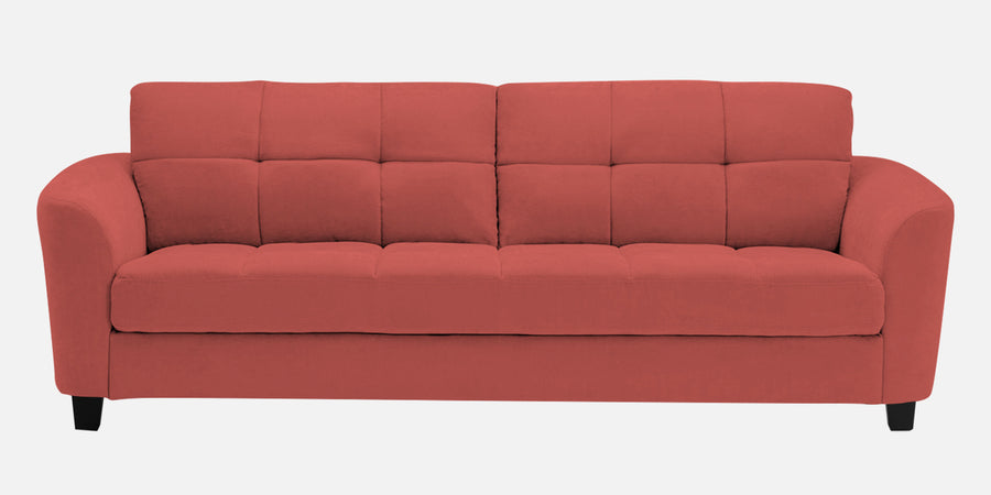 Mulan Fabric 3 Seater Sofa In Salmon Pink Colour - Febonic Living