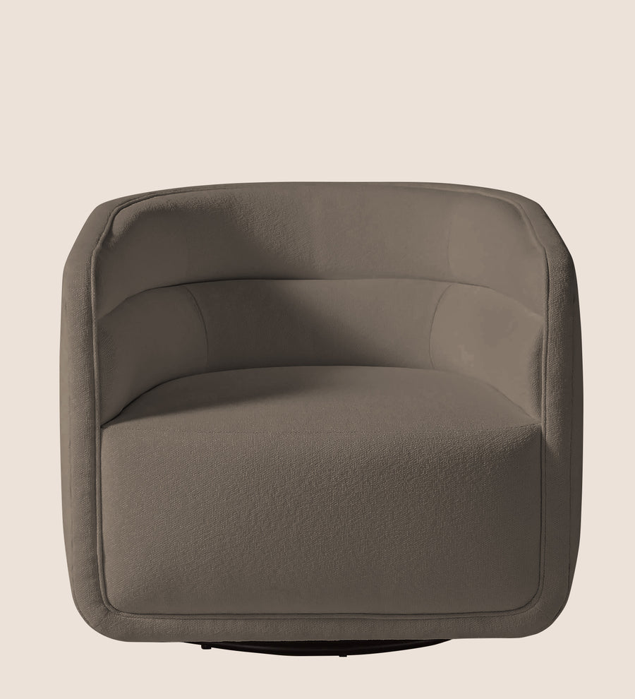 Ria Fabric Swivel Chair In Hazel Beige Colour - Febonic Living