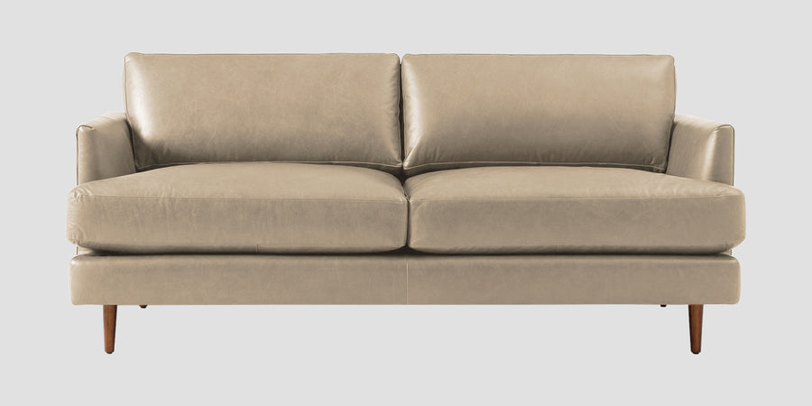 Sterio Leatherette 2 Seater Sofa In Tan Beige Colour - Febonic Living