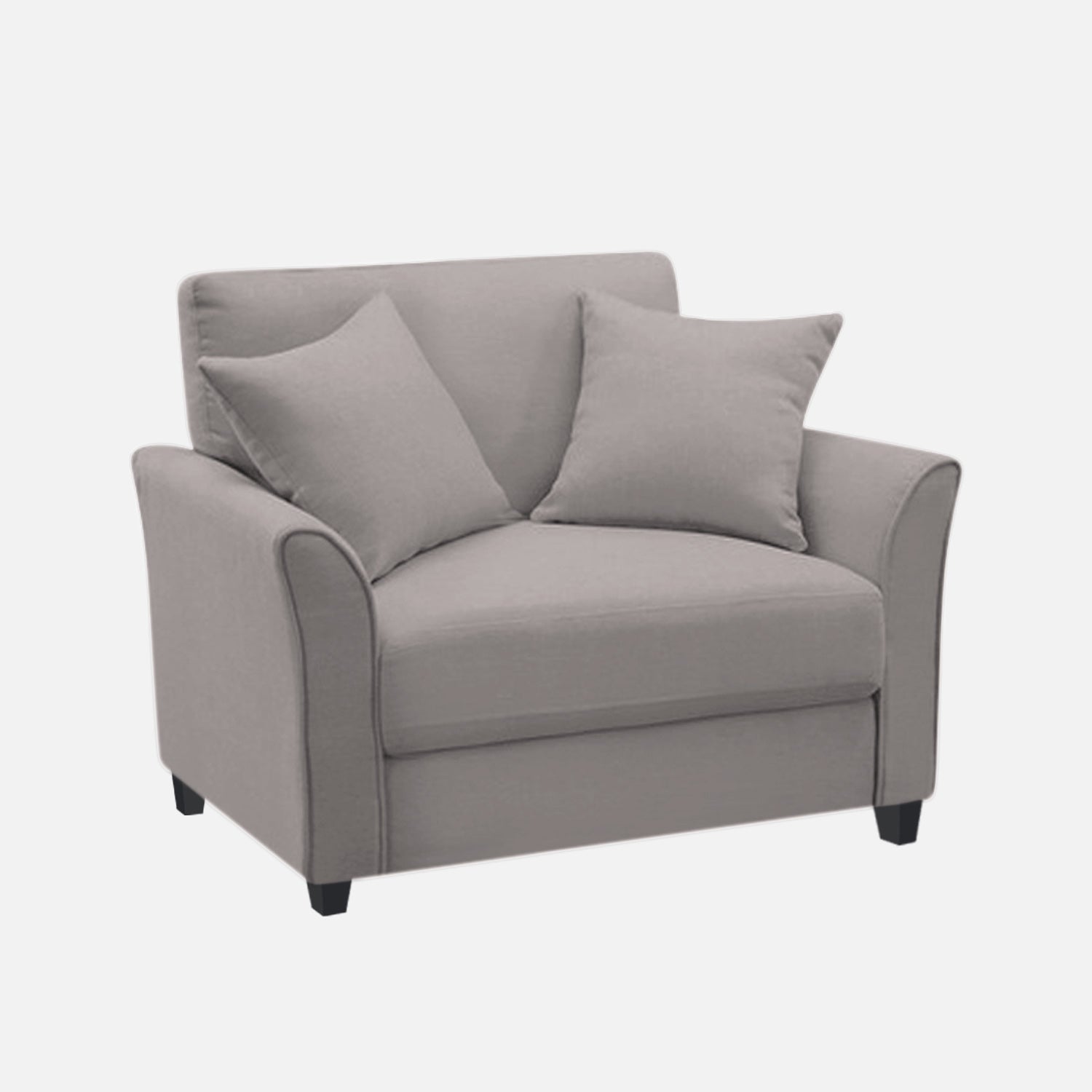 Daroo Velvet 1 Seater Sofa In Pearl Grey Colour