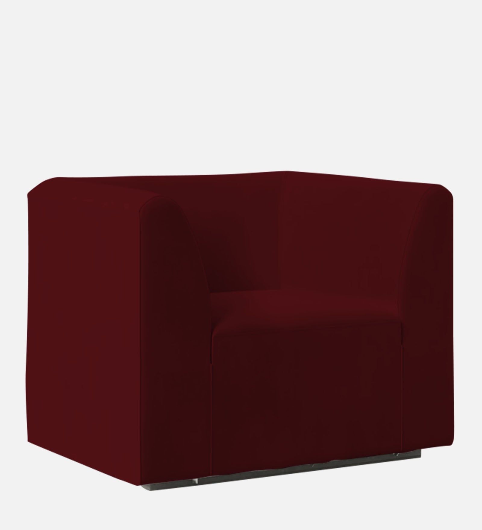 Bufa Velvet 1 Seater Sofa in Dark Maroon Colour