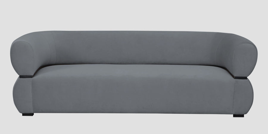 Kula Velvet 3 Seater Sofa In Pubble Grey Colour - Febonic Living