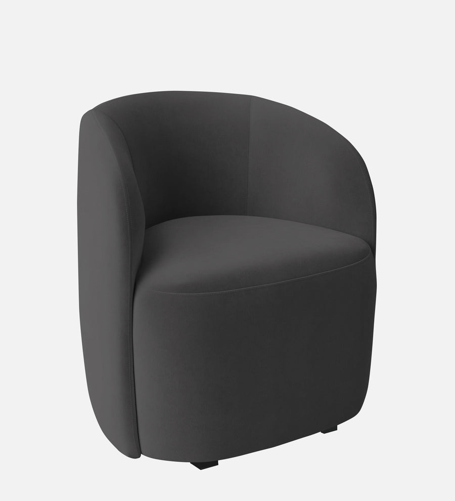 Lucky Velvet Lounge Chair In Davy Grey Colour - Febonic Living