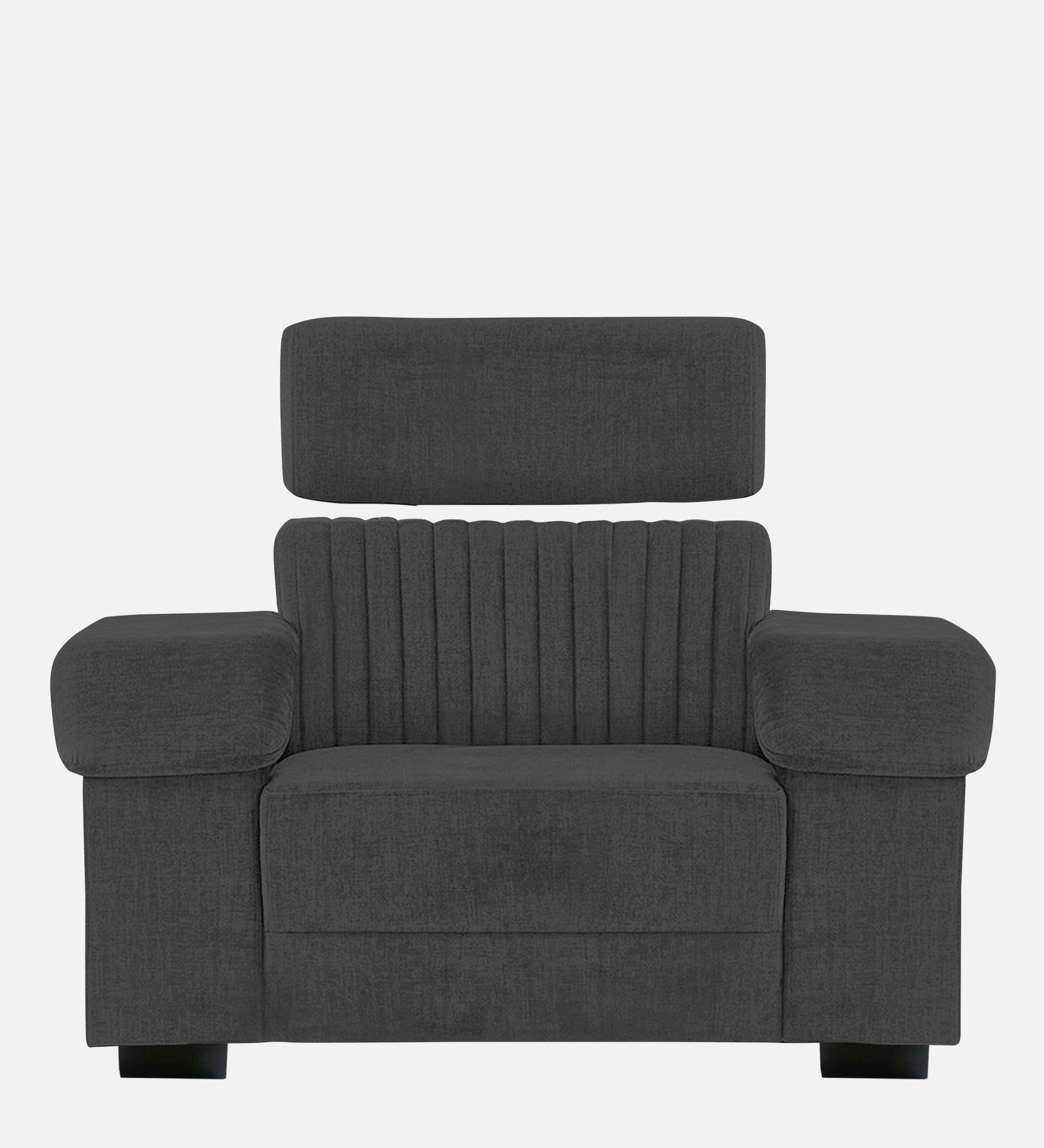 Draco Fabric 1 Seater Sofa In  Charcoal Grey Colour - Febonic Living