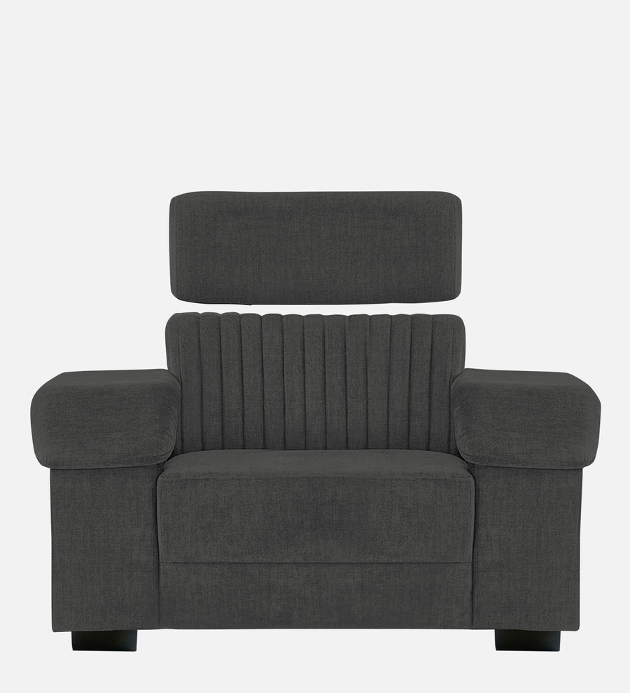 Draco Fabric 1 Seater Sofa In Charcoal Grey Colour - Febonic Living