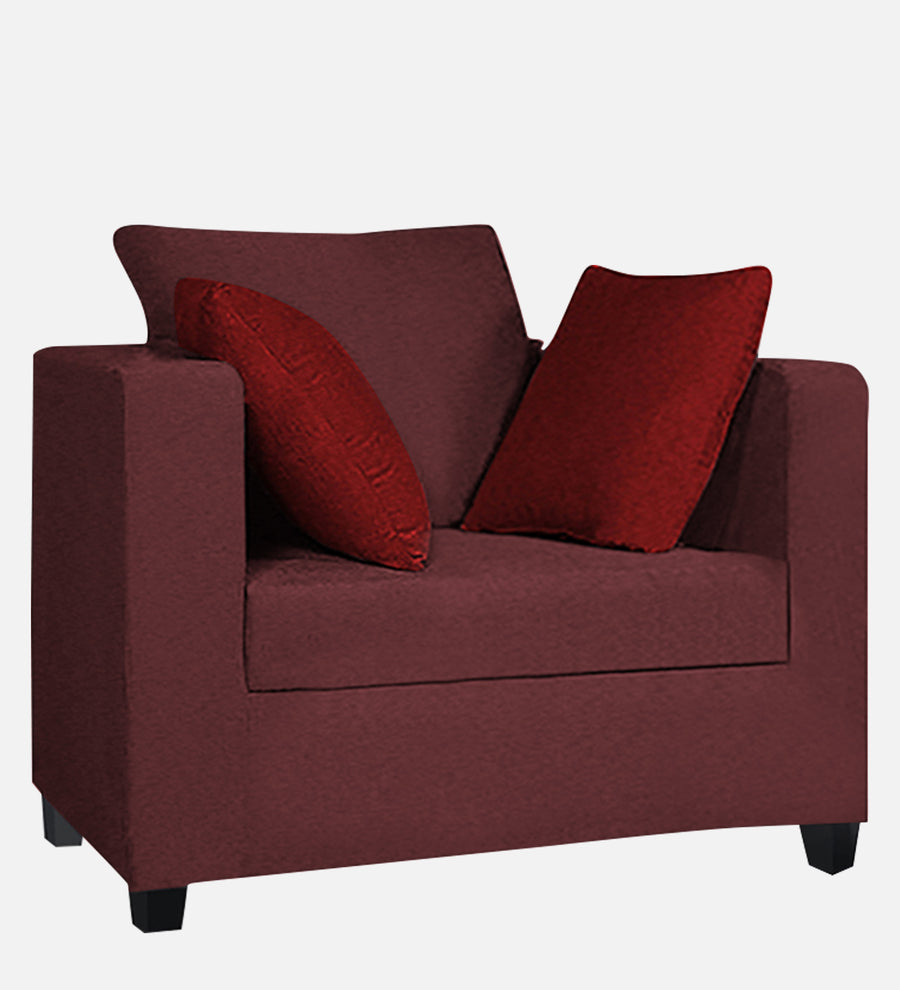 Nuska Fabric 1 Seater Sofa In Blaze Red Colour - Febonic Living