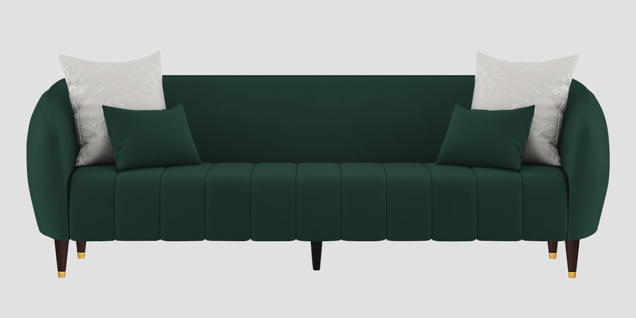 Hairo Velvet 3 Seater Sofa In Forest Green Colour - Febonic Living