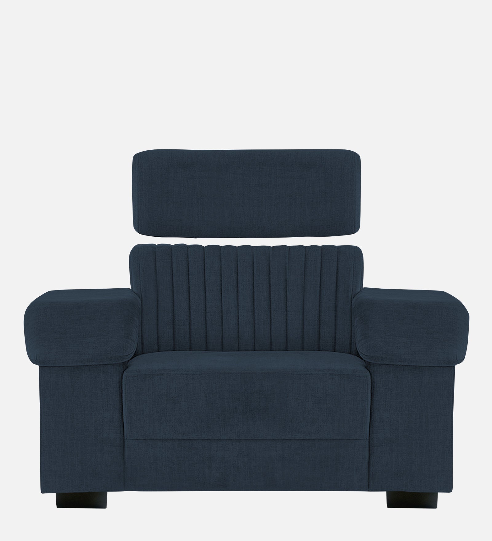 Draco Fabric 1 Seater Sofa In  Denim Blue Colour - Febonic Living